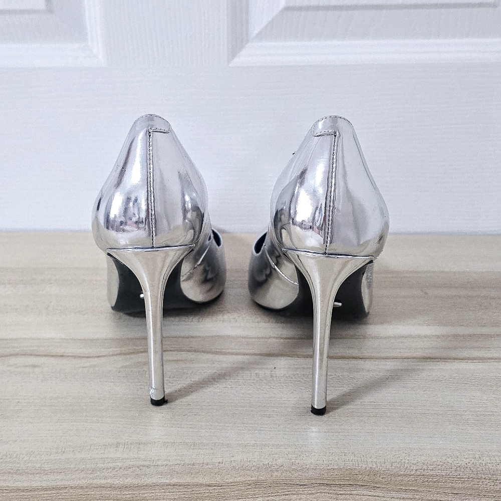 Toni Bianco Anja Metallic Silver Stiletto Heel Pumps Size 8.5 - Picture 10 of 15